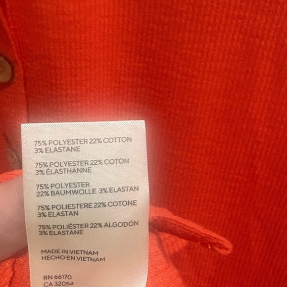 Free People We The Free Gia Ribbed Button-Down Cardigan Sweater Orange Large - Picture 8 of 8